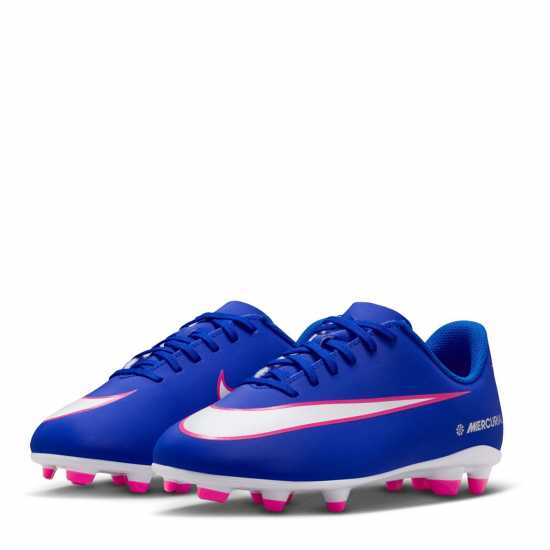 Nike Mercurial Vapor 16 Club Juniors Firm Ground Football Boots Blue/Wht/Pink 