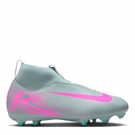 Nike Zoom Mercurial Superfly 10 Academy Juniors Firm Ground Football Boots Сиво/Розово Детски футболни бутонки