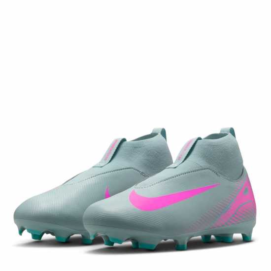 Nike Zoom Mercurial Superfly 10 Academy Juniors Firm Ground Football Boots Сиво/Розово Детски футболни бутонки