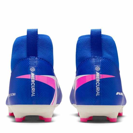 Nike Zoom Mercurial Superfly 10 Academy Juniors Firm Ground Football Boots Blue/Wht/Pink 