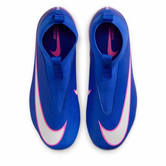 Nike Zoom Mercurial Superfly 10 Academy Juniors Firm Ground Football Boots Blue/Wht/Pink 