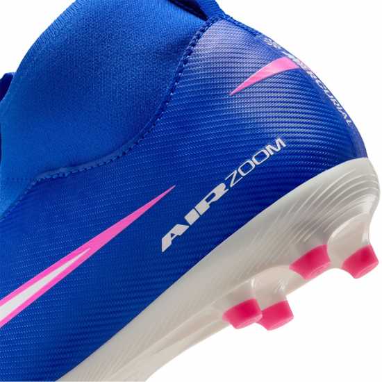 Nike Zoom Mercurial Superfly 10 Academy Juniors Firm Ground Football Boots Blue/Wht/Pink 