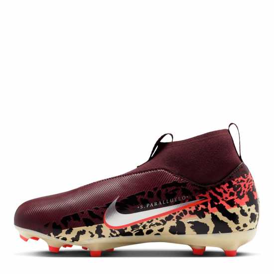 Nike Zoom Mercurial Superfly 10 Academy Juniors Firm Ground Football Boots Burgundy/Print 