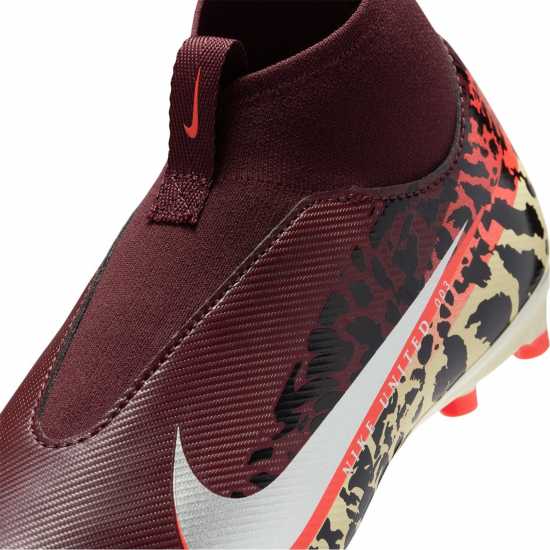 Nike Zoom Mercurial Superfly 10 Academy Juniors Firm Ground Football Boots Burgundy/Print 