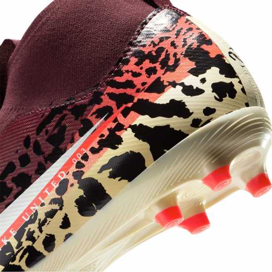 Nike Zoom Mercurial Superfly 10 Academy Juniors Firm Ground Football Boots Burgundy/Print 