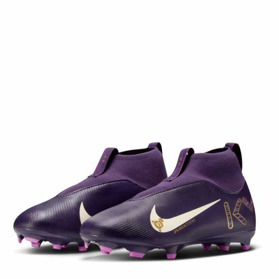 Nike Zoom Mercurial Superfly 10 Academy Juniors Firm Ground Football Boots Лилаво/Кремаво Детски футболни бутонки