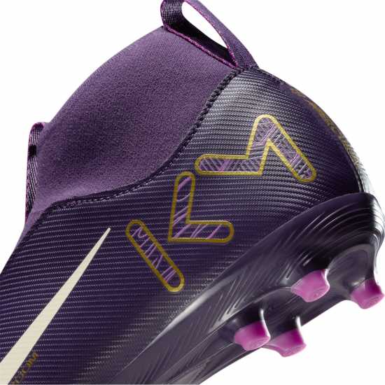 Nike Zoom Mercurial Superfly 10 Academy Juniors Firm Ground Football Boots Лилаво/Кремаво Детски футболни бутонки