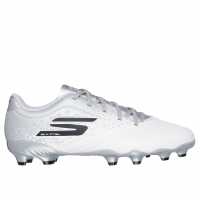 Skechers Razor Juniors Firm Ground Football Boots Бяло/сребро Детски футболни бутонки