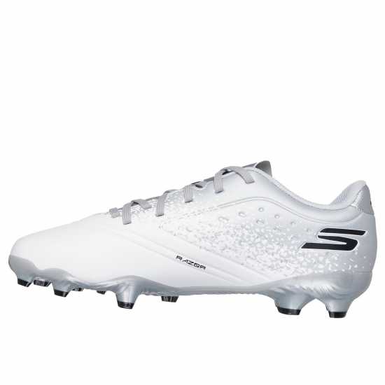 Детски футболни бутонки Skechers Razor Juniors Firm Ground Football Boots Бяло/сребро Skechers Razor Juniors Firm Ground Football Boots Бяло/сребро Детски футболни бутонки