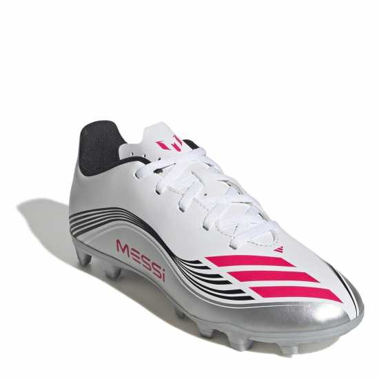 Adidas F50 Club Juniors Firm Ground Football Boots Бяло/Червено Детски футболни бутонки