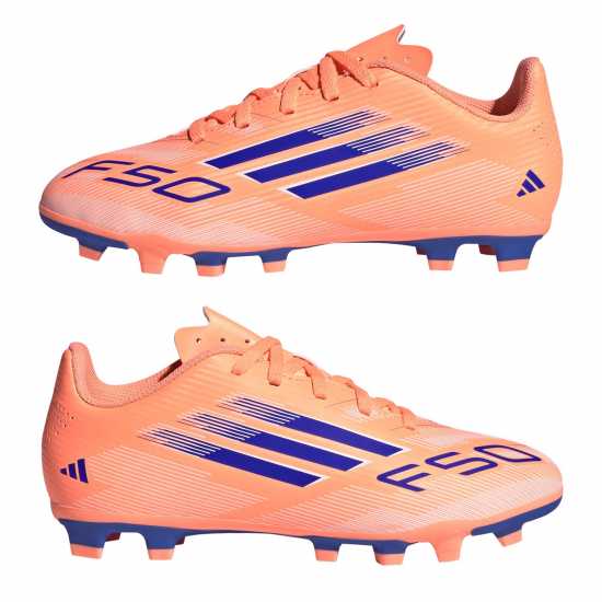 Adidas F50 Club Juniors Firm Ground Football Boots Orange/Blue 