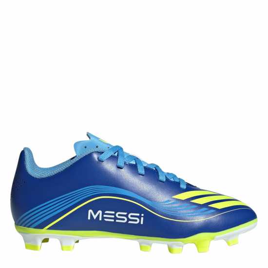 Adidas F50 Club Juniors Firm Ground Football Boots Blue/Yellow 