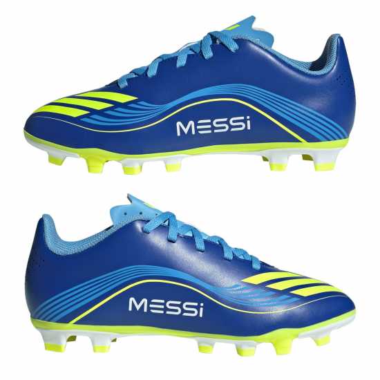 Adidas F50 Club Juniors Firm Ground Football Boots Blue/Yellow 
