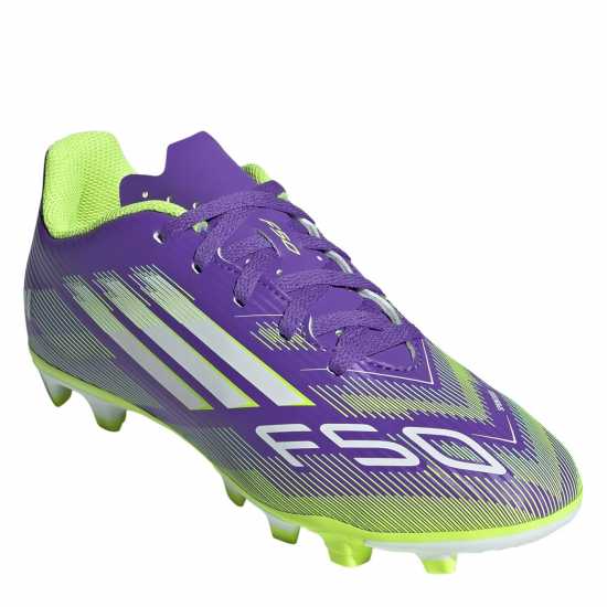 Детски футболни бутонки Adidas F50 Club Juniors Firm Ground Football Boots Purple/White Adidas F50 Club Juniors Firm Ground Football Boots Purple/White Детски футболни бутонки