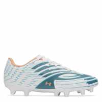 Under Armour Kids' Firm Ground Football Boots White/Blue 
