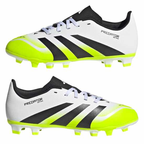 Adidas Predator 4 Juniors Firm Ground Football Boots White/Blk/Lemon Детски футболни бутонки
