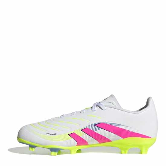 Adidas Predator League Juniors Firm Ground Football Boots White/Pink 