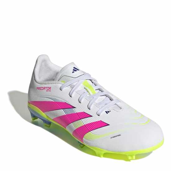 Adidas Predator League Juniors Firm Ground Football Boots White/Pink 