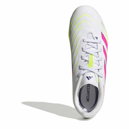 Adidas Predator League Juniors Firm Ground Football Boots White/Pink 
