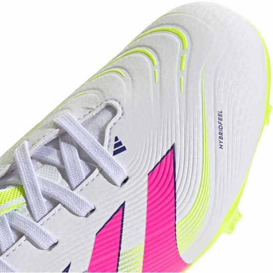 Adidas Predator League Juniors Firm Ground Football Boots White/Pink 