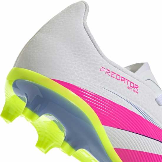 Adidas Predator League Juniors Firm Ground Football Boots White/Pink 