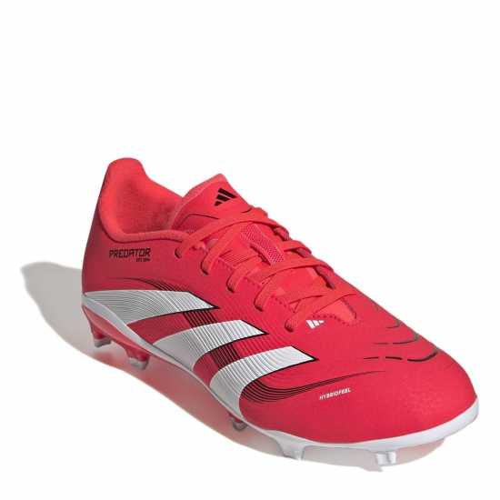Adidas Predator League Juniors Firm Ground Football Boots Червено/Бяло 