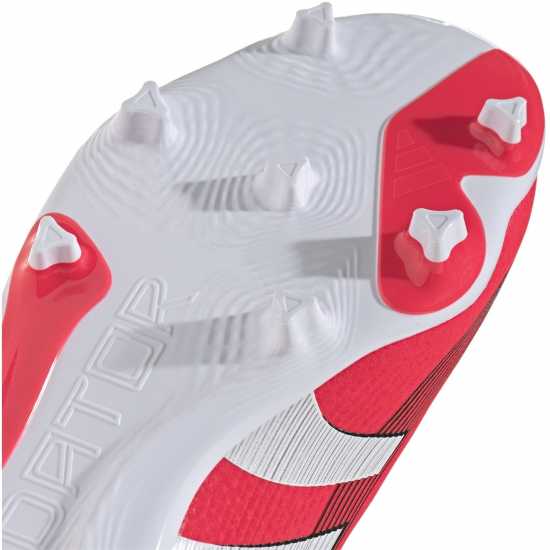 Adidas Predator League Juniors Firm Ground Football Boots Червено/Бяло 