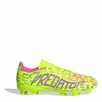 Adidas Predator League Juniors Firm Ground Football Boots Жълто/Розово 