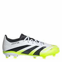 Adidas Predator League Juniors Firm Ground Football Boots White/Blk/Lemon Детски футболни бутонки