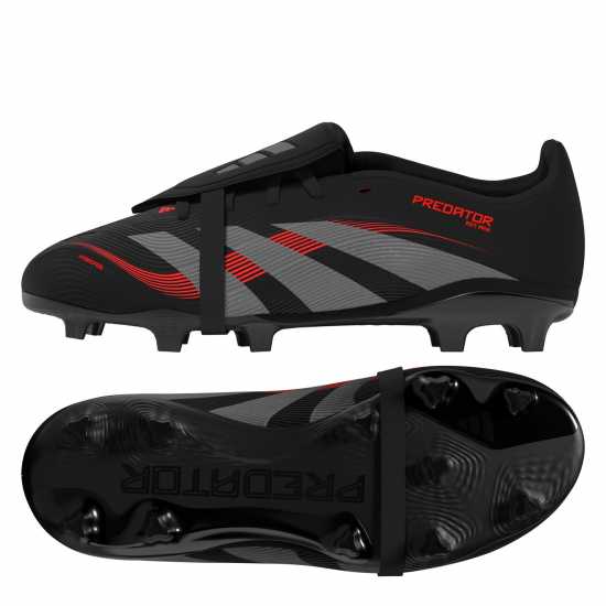 Adidas Predator League Fold-Over Tongue Junior Firm Ground Football Boots Черно/Сиво Детски футболни бутонки