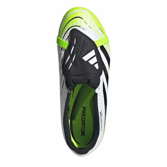 Adidas Predator League Fold-Over Tongue Junior Firm Ground Football Boots White/Blk/Lemon Детски футболни бутонки