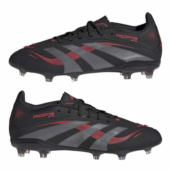 Adidas Predator Elite Junior Firm Ground Football Boots Черно/Сиво 