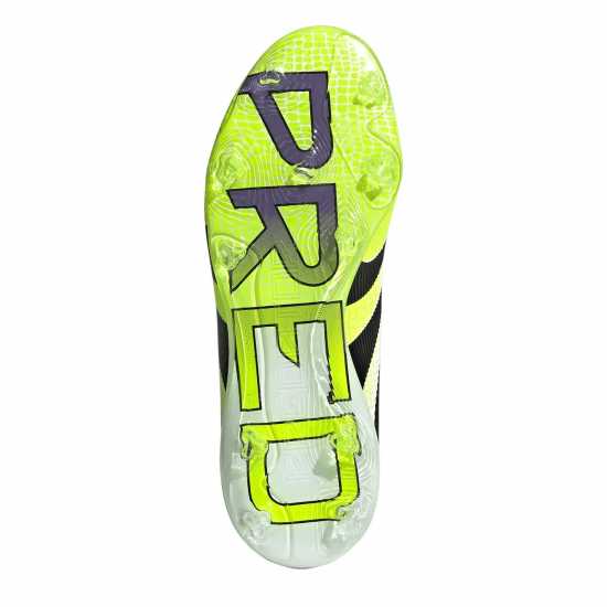 Adidas Predator Elite Junior Firm Ground Football Boots White/Blk/Lemon Детски футболни бутонки