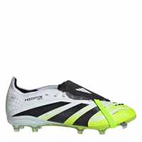 Adidas Predator Elite Fold-Over Tongue Junior Firm Ground Football Boots White/Blk/Lemon Детски футболни бутонки