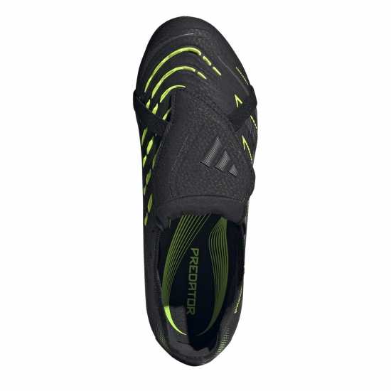 Adidas Predator Elite Fold-Over Tongue Junior Firm Ground Football Boots Black/Lemon Детски футболни бутонки