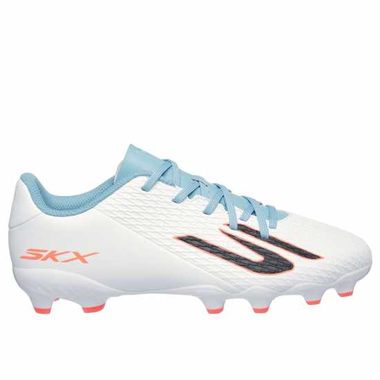 Skechers Skx.2 Juniors Firm Ground Football Boots White/Blue Детски футболни бутонки