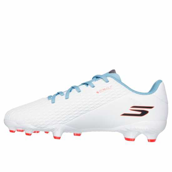 Skechers Skx.2 Juniors Firm Ground Football Boots White/Blue Детски футболни бутонки