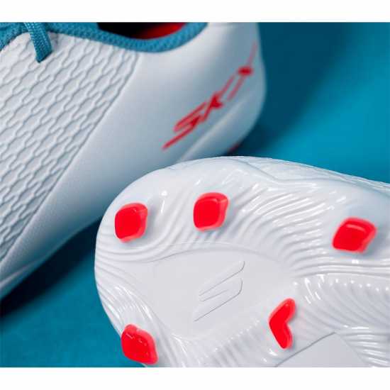 Skechers Skx.2 Juniors Firm Ground Football Boots White/Blue Детски футболни бутонки