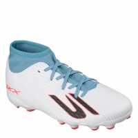 Skechers Skx.2 Juniors Firm Ground Football Boots White/Blue Детски футболни бутонки