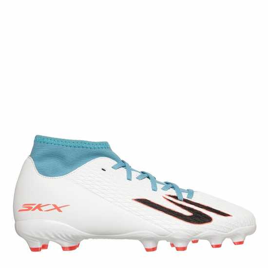 Skechers Skx.2 Juniors Firm Ground Football Boots White/Blue Детски футболни бутонки