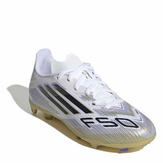 Детски футболни бутонки Adidas F50 League Juniors Firm Ground Football Boots Бяло/Черно/Злато Adidas F50 League Juniors Firm Ground Football Boots Бяло/Черно/Злато Детски футболни бутонки