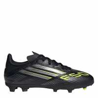 Adidas F50 League Juniors Firm Ground Football Boots Black/Lemon Детски футболни бутонки