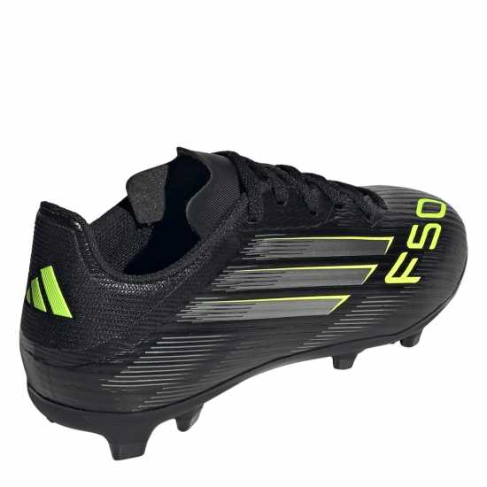 Adidas F50 League Juniors Firm Ground Football Boots Black/Lemon Детски футболни бутонки