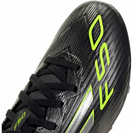 Adidas F50 League Juniors Firm Ground Football Boots Black/Lemon Детски футболни бутонки
