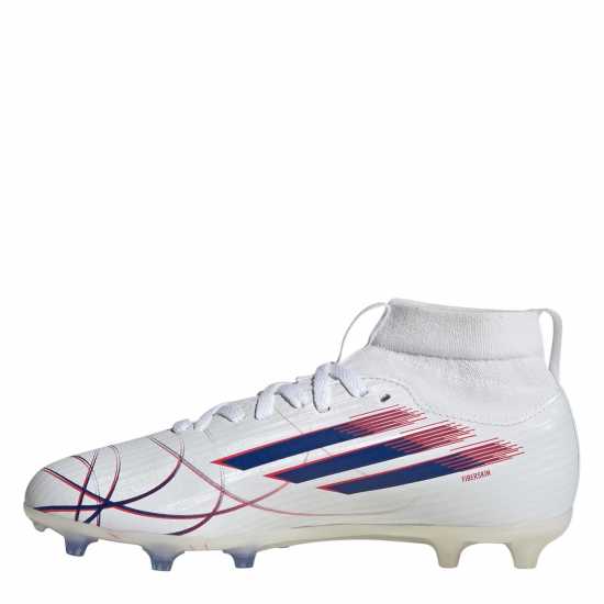 Adidas F50 League Juniors Firm Ground Football Boots White/Blue/Red Adidas F50 League Juniors Firm Ground Football Boots White/Blue/Red