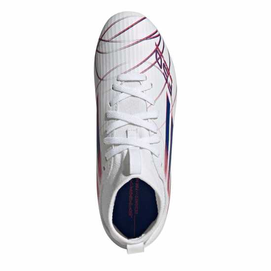 Adidas F50 League Juniors Firm Ground Football Boots White/Blue/Red Adidas F50 League Juniors Firm Ground Football Boots White/Blue/Red