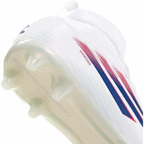 Adidas F50 League Juniors Firm Ground Football Boots White/Blue/Red Adidas F50 League Juniors Firm Ground Football Boots White/Blue/Red