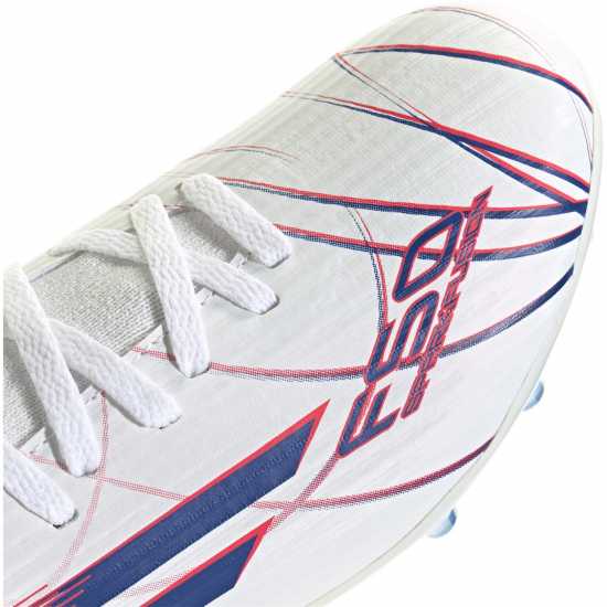 Adidas F50 League Juniors Firm Ground Football Boots White/Blue/Red Adidas F50 League Juniors Firm Ground Football Boots White/Blue/Red