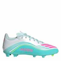 Adidas F50 League Juniors Firm Ground Football Boots Wht/Pink/Blue Adidas F50 League Juniors Firm Ground Football Boots Wht/Pink/Blue