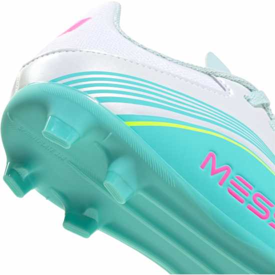 Adidas F50 League Juniors Firm Ground Football Boots Wht/Pink/Blue Adidas F50 League Juniors Firm Ground Football Boots Wht/Pink/Blue